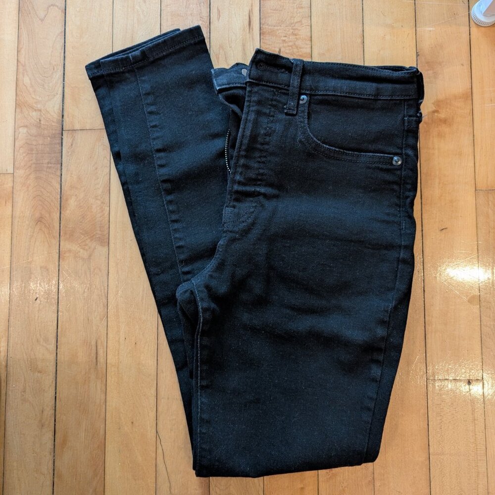 Everlane - The Authentic Stretch High-Rise Skinny Jean - Black - size 27